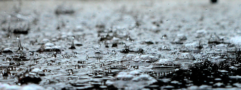 Rain drops on a puddle