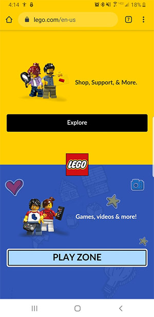 lego website home page